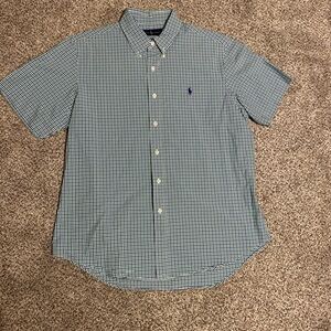 Ralph Lauren Blue and White Plaid Shirt